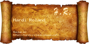 Hardi Roland névjegykártya